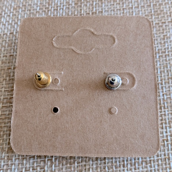 Monet Vintage Silver Tone Love Knot Stud Earrings - Picture 2 of 2